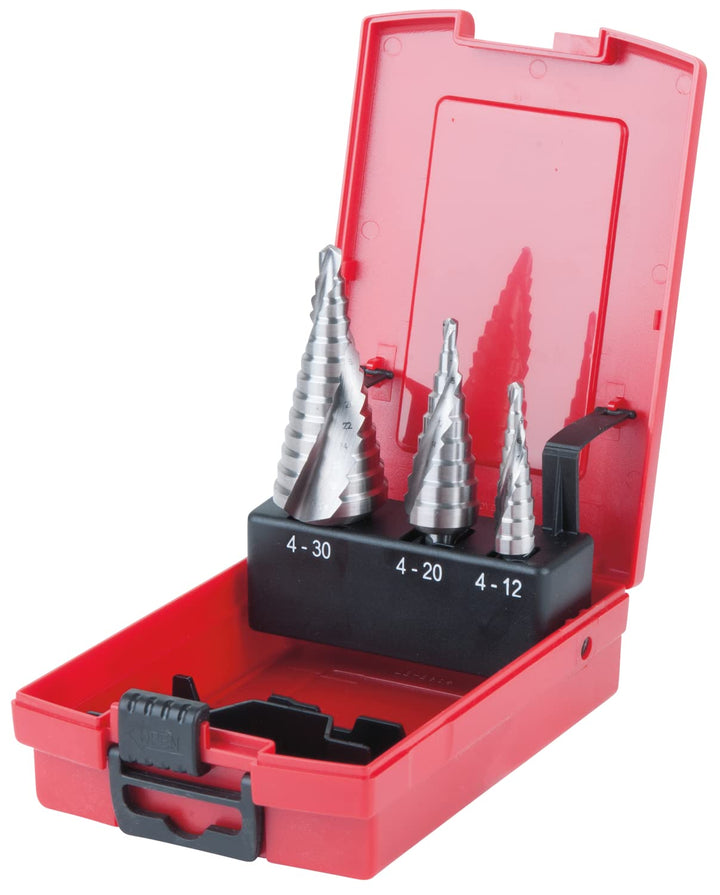 KS Tools 330.2210 HSS Stufenbohrersatz zweischneidig 3-teilig 4 bis 30mm