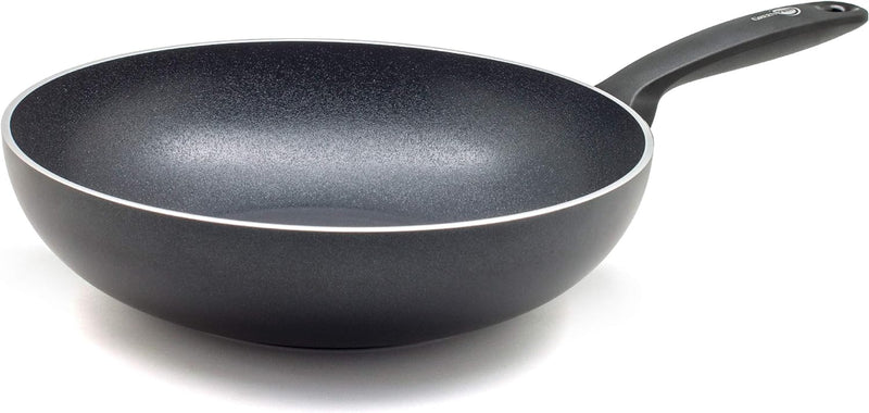 GreenPan Andorra Gesunder Keramik-Wok, 28 cm, PFAS-frei, Induktion, Backofenfest, Schwarz Wok 28cm,