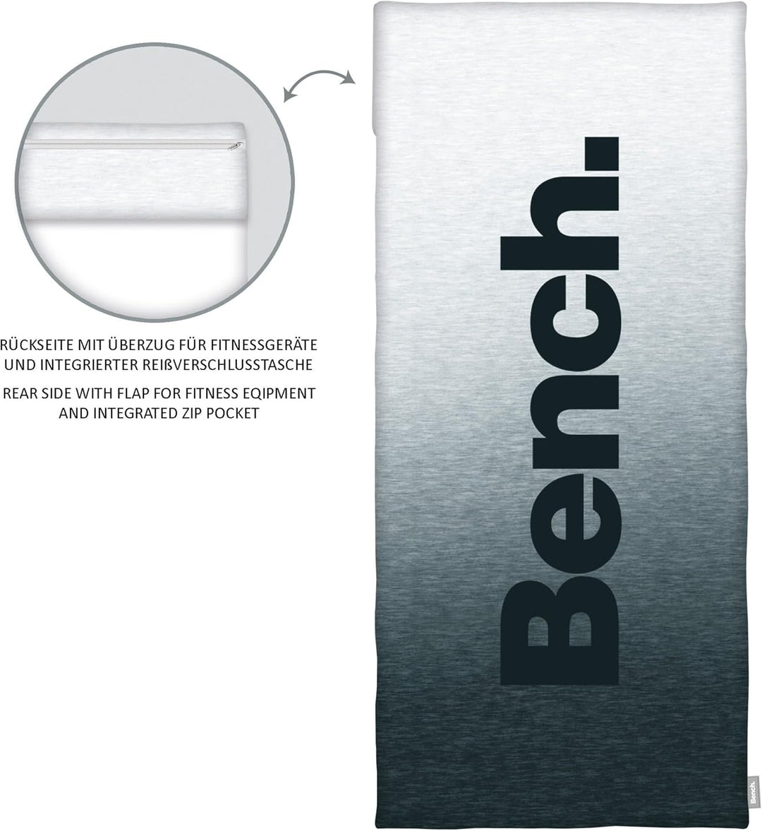 Bench Sport- und Fitnesstuch, Modern Opposite, ca. 50x110 cm + 15 cm Flap, 100% Polyester, Rückseite