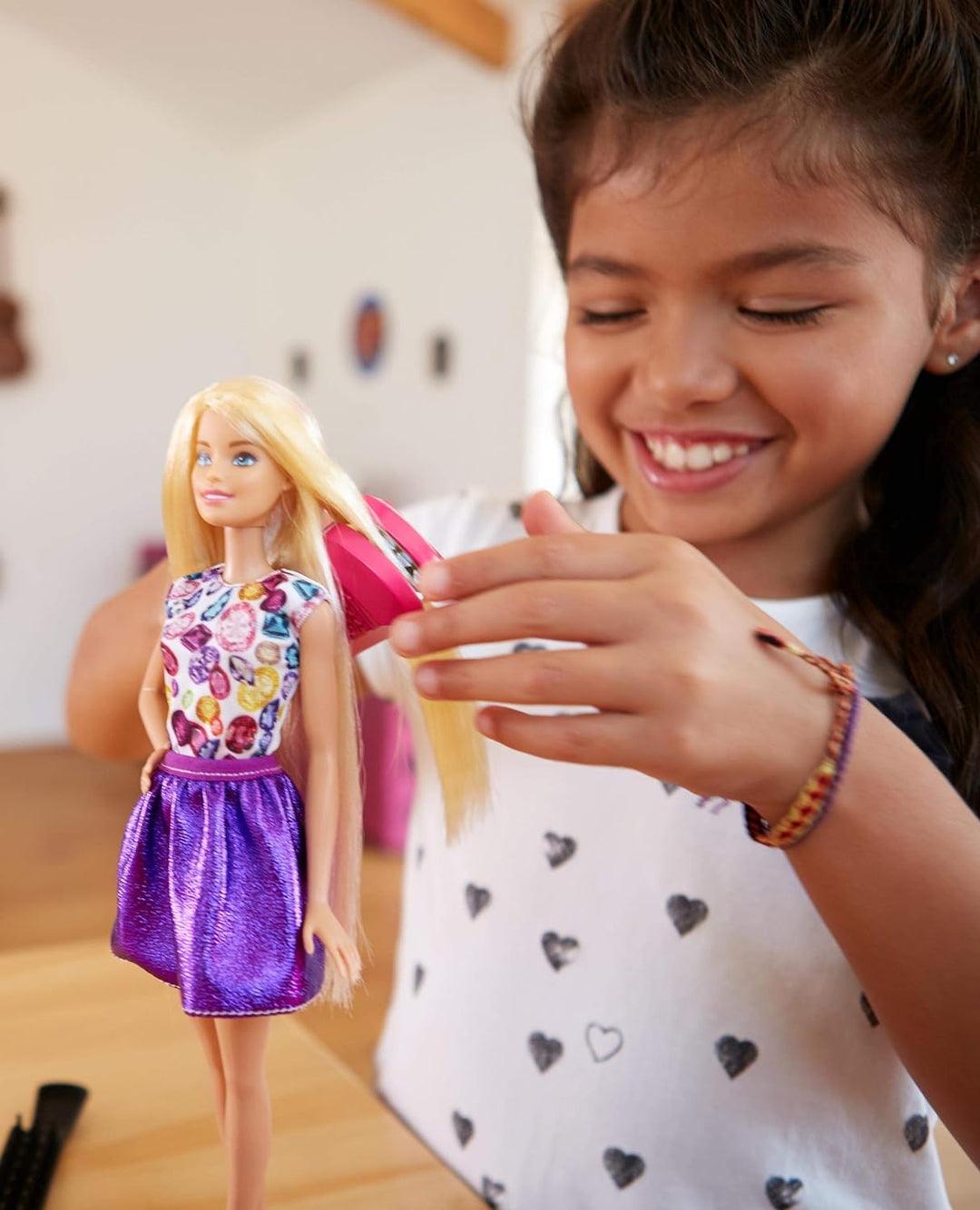 Barbie DWK49 - Hairstyling Spielset, ohne Hitze und mit Wasser verschiedene Frisuren zaubern, Spielz