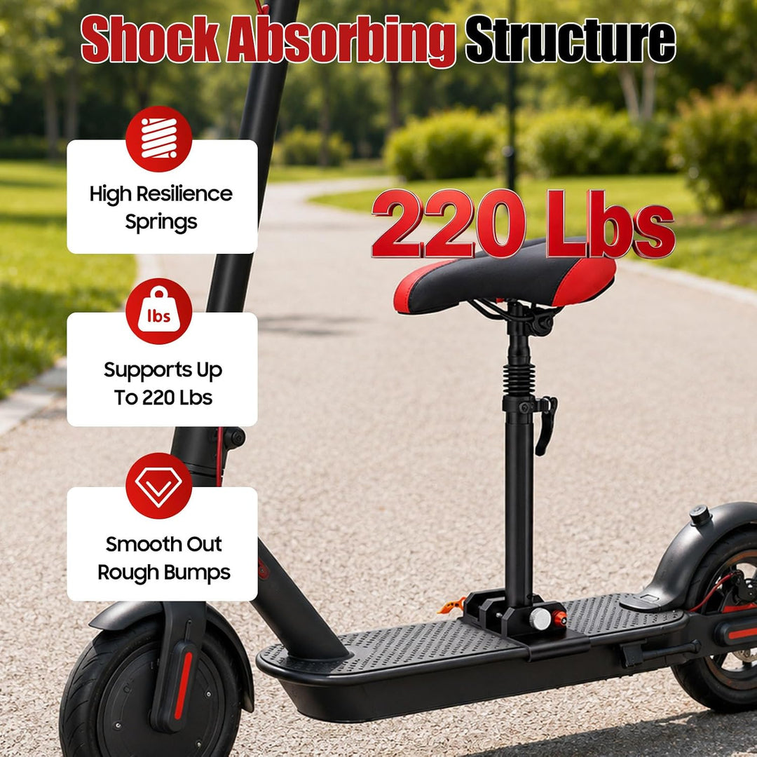 Elektroroller Sitz Höhenverstellbarer 40-60cm, PU Sattel mit Aluminiumstütze, Bequem und Atmungsakti