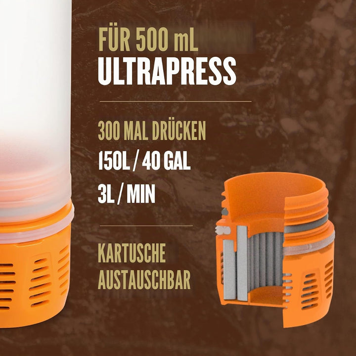 GRAYL UltraPress Ersatzfilterkartusche (Orange), Orange