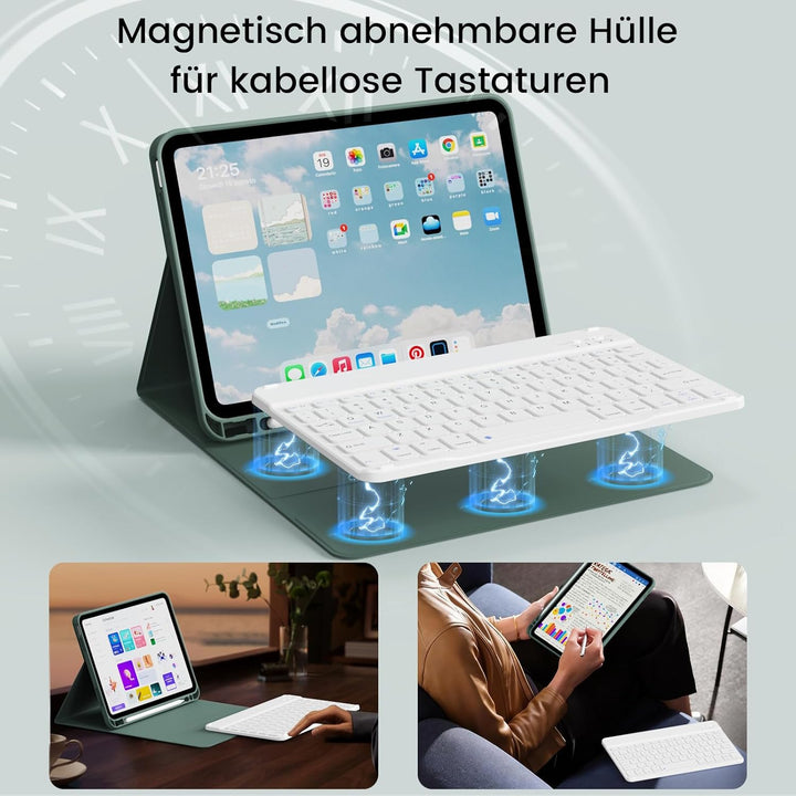 Hülle mit Tastatur für iPad Air 11 Zoll 2025 2024 (M3/M2), iPad Air 5 4 2022/2020 10,9 Zoll, Soft TP