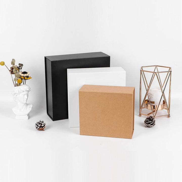 JiaWei Geschenkbox 1 Stück, 28x28x10.5 cm Geschenkkarton mit Magnetisch Deckel, Grusskarten & Gesche