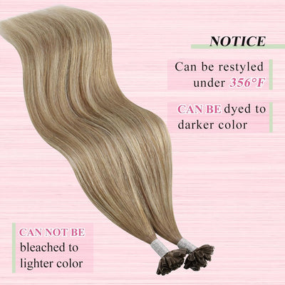 YoungSee Bonding Extensions Echthaar Ombre Extensions Echthaar Bondings 1g 35cm Hair Extensions Bond
