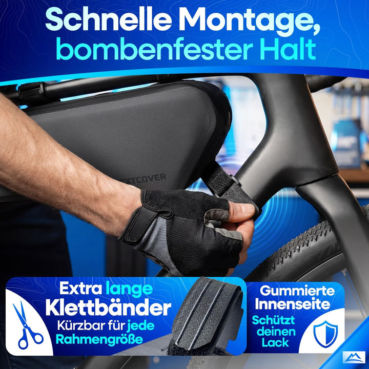 Nextcover® Bikepacking Rahmentasche [42 cm] I Fahrradtasche Rahmen - 100% Wasserdicht Dank AquaShiel