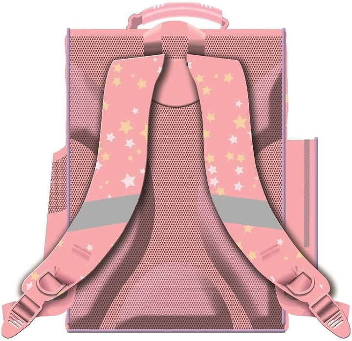 Familando Minnie Maus Schulranzen-Set 7-TLG. Federmappe Sporttasche und Regenschutz rosa blau Minni
