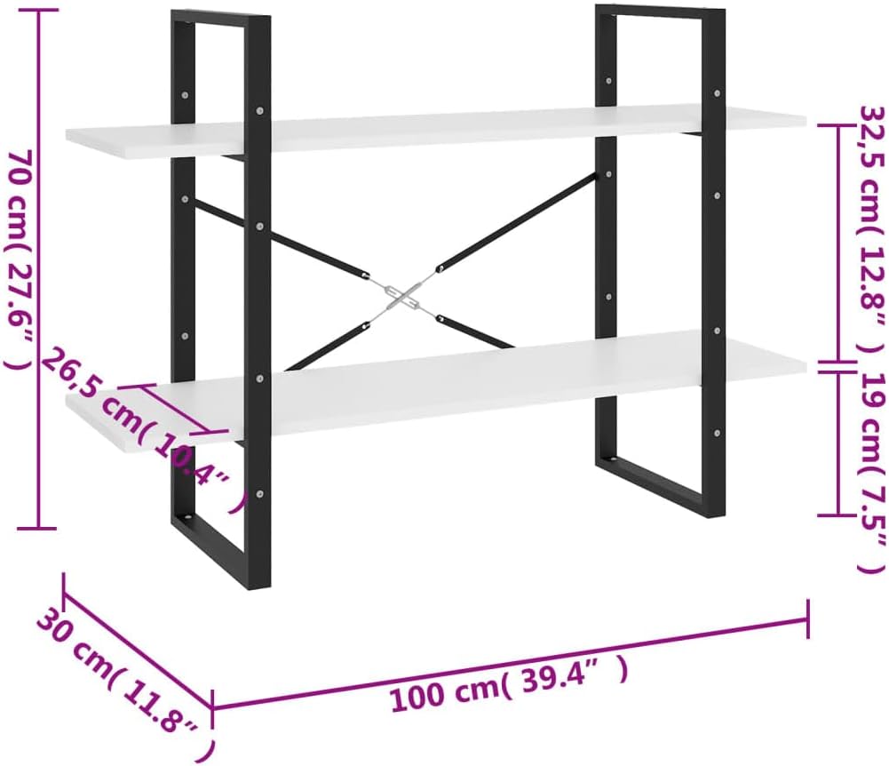 vidaXL Bücherregal 2 Fächer Industriestil Standregal Wandregal Bürorregal Aktenregal Regal Mehrzweck