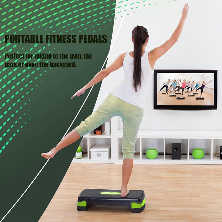 Aerobic Stepper Fitness Board – Steppbrett Aerobic Höhenverstellbar auf 10/15 cm – Für Home Gym &amp; Bü