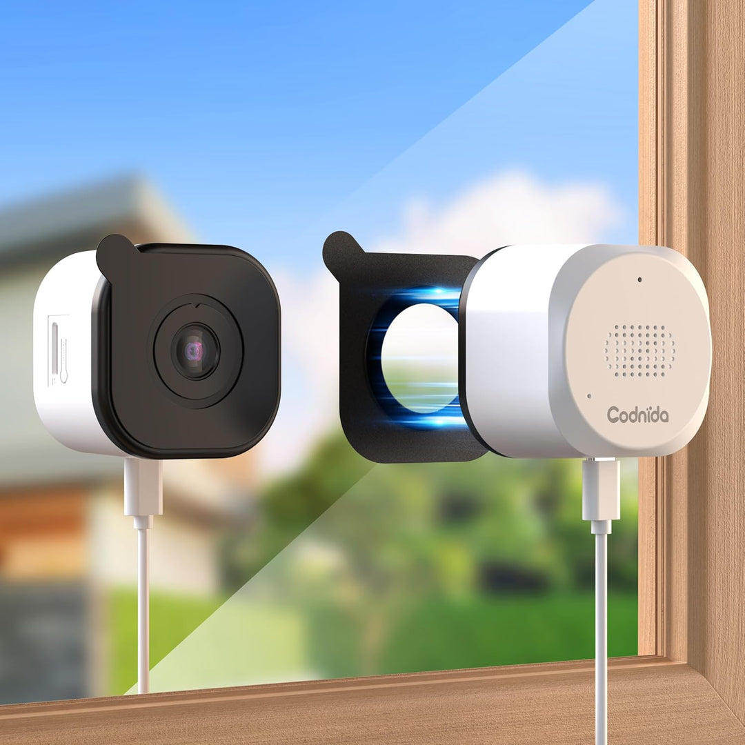 Codnida 2K Magnetische Fensterkamera Ohne Bohren, 2,4 & 5 GHz WLAN Überwachungskamera Innen mit Star