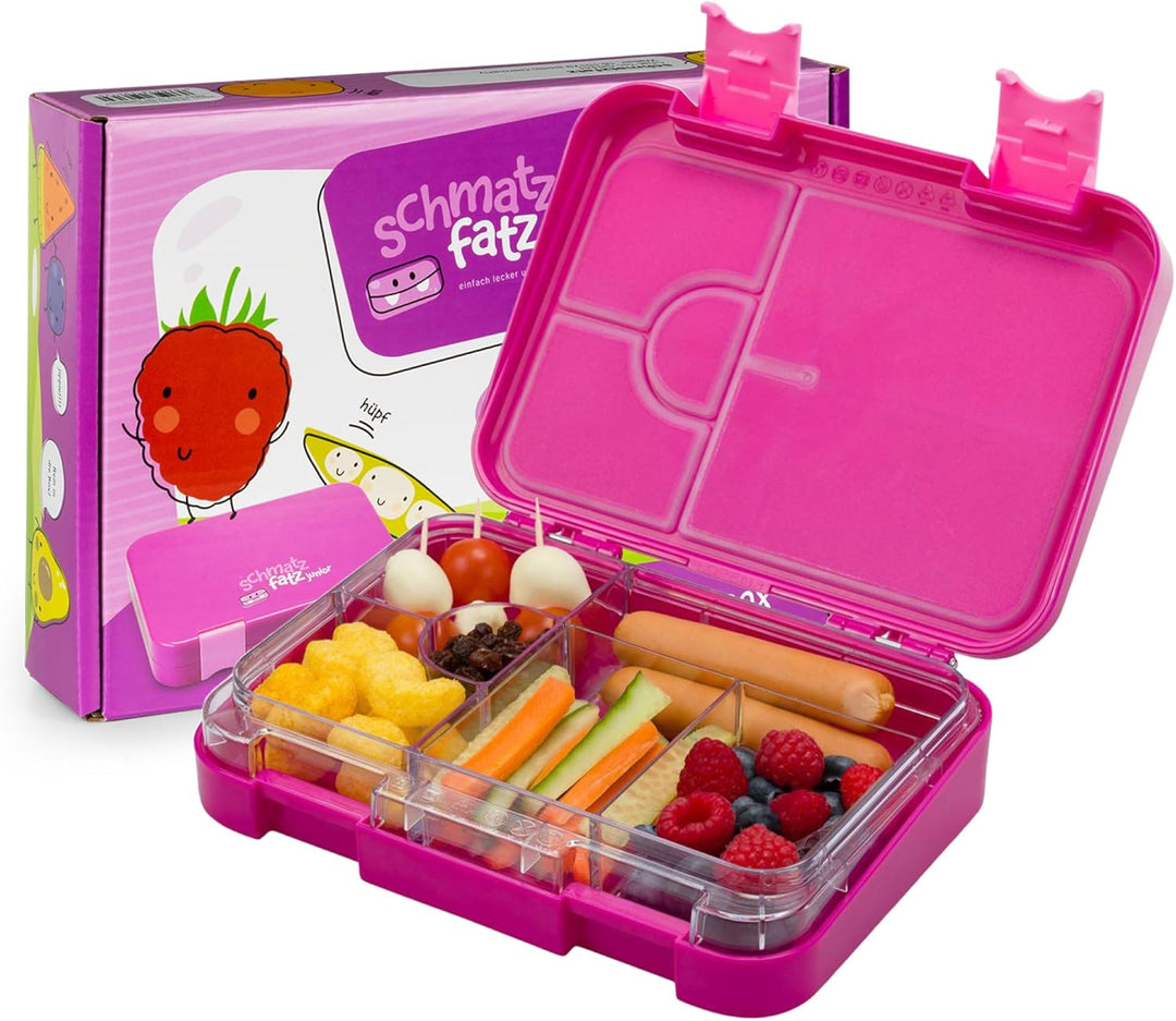 SCHMATZFATZ Junior Brotdose Kinder mit Fächern| BPA Frei Lunchbox Kinder| Bento Box Kinder | Brotbox