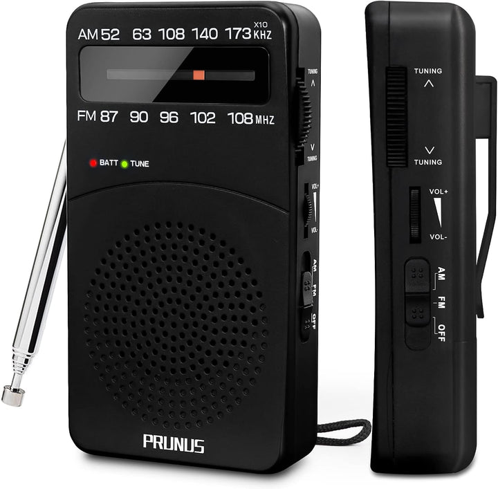 PRUNUS J-166 AM FM UKW Radio Batteriebetrieben, Transistorradio Weltempfänger Radio mit grossartiger
