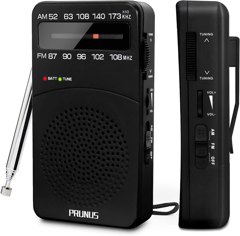 PRUNUS J-166 AM FM UKW Radio Batteriebetrieben, Transistorradio Weltempfänger Radio mit grossartiger