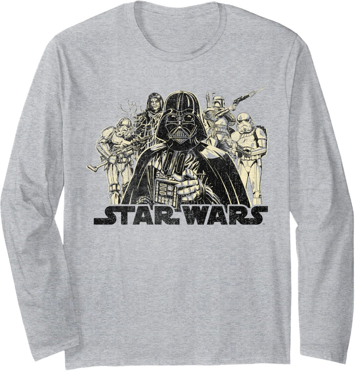 Star Wars Vintage Villains Logo Poster Langarmshirt