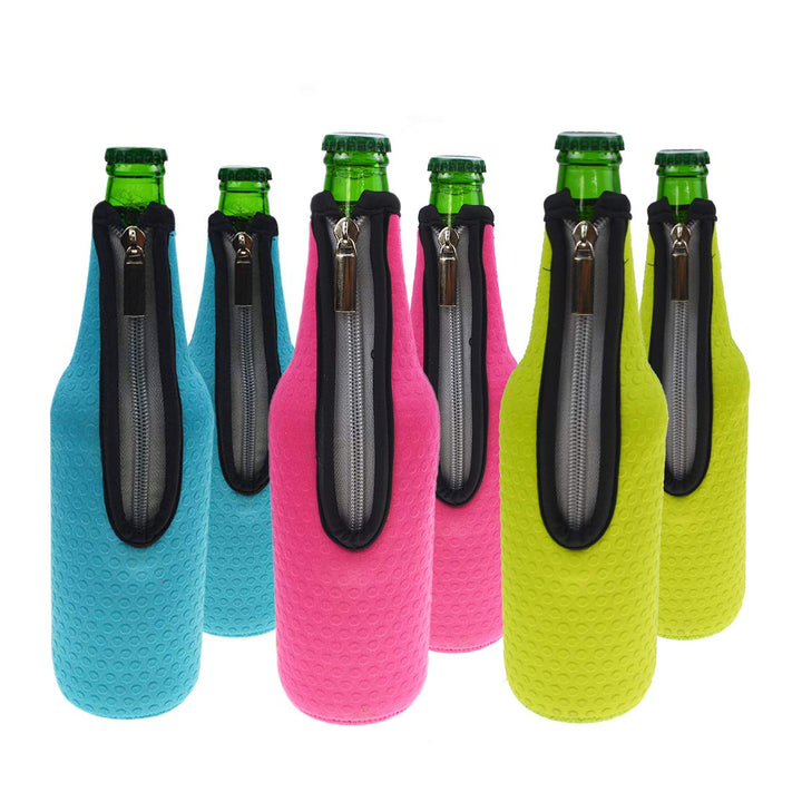 Orchidtent Bier Flaschenkühler, 6 Stück 17,6 Oz (500ml) Neopren Isoliert Reissverschluss Faltbar Bie