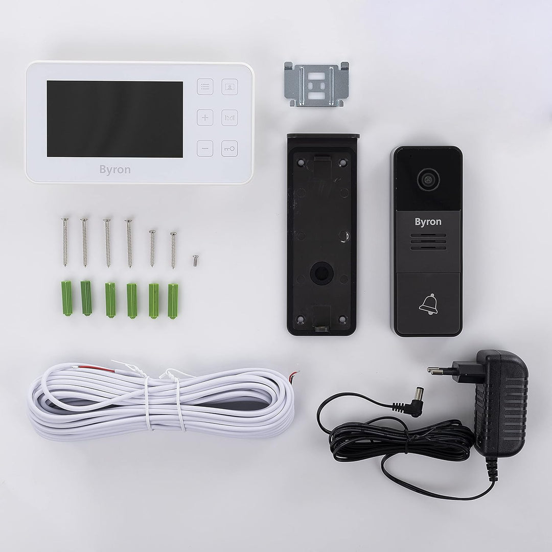 Byron DIC-24512 Video Türgegensprechanlage mit 4,3" Display für 1 Partei/ 2-Draht-Installation 4,3 Z