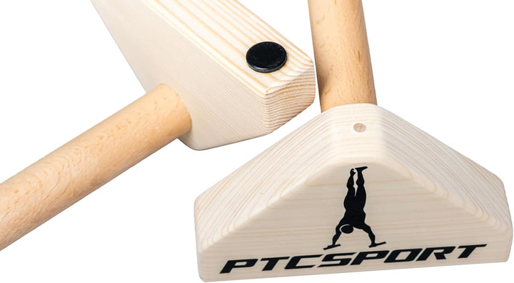 PTCSPORT Liegestützgriffe – 2x gelenksschonende & rutschfeste Holz Liegestützgriffe – Calisthenics E