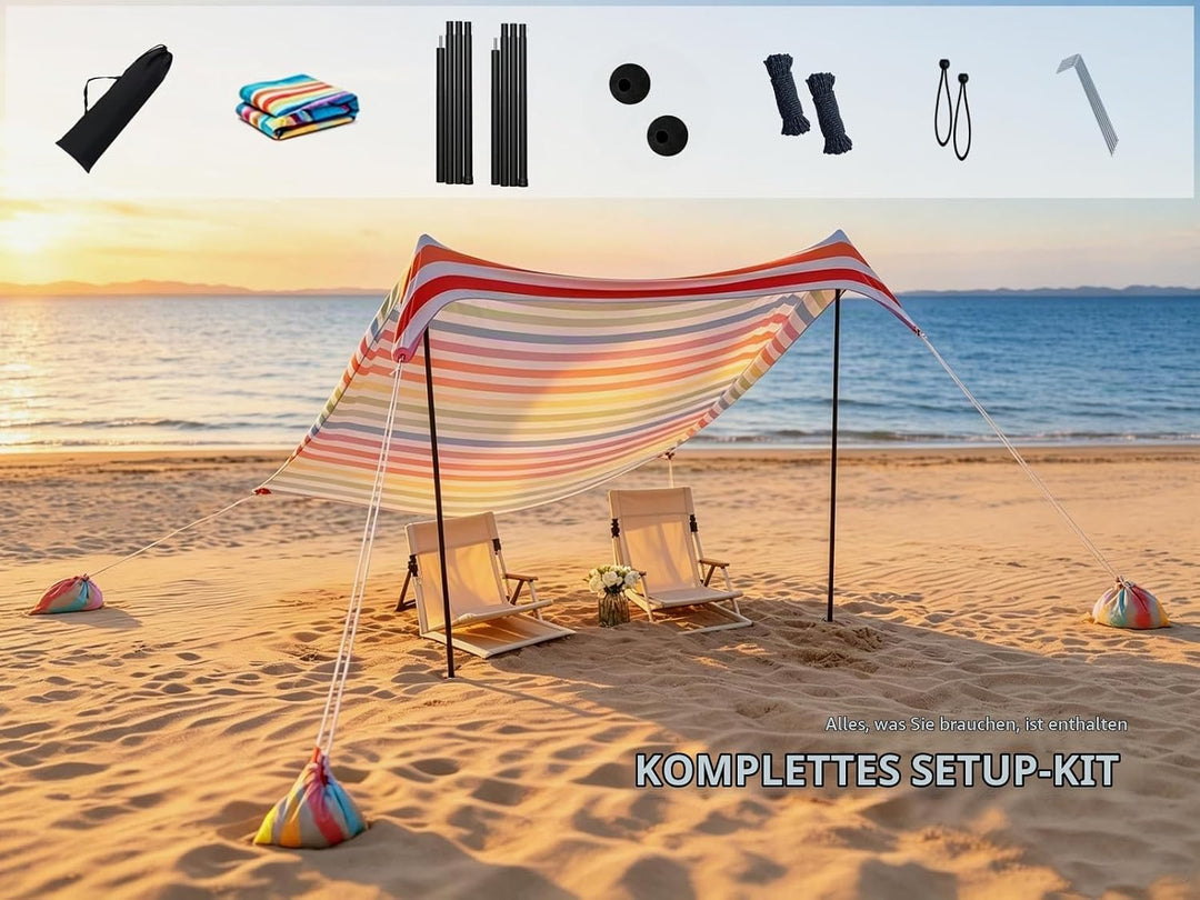 Strand Schatten Zelt Markise Strand Sonnencreme wasserdichte leichte Blockierung und elastische Sonn