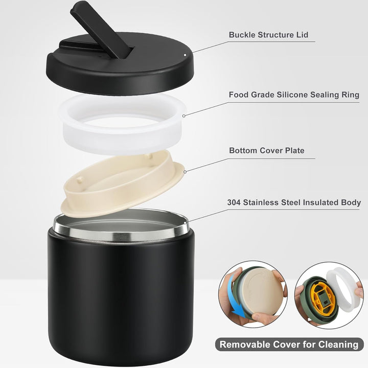 Itslife Thermobehälter für Essen 560ml Edelstahl Warmhaltebebehälter, Auslaufsicherer Lunchbehälter