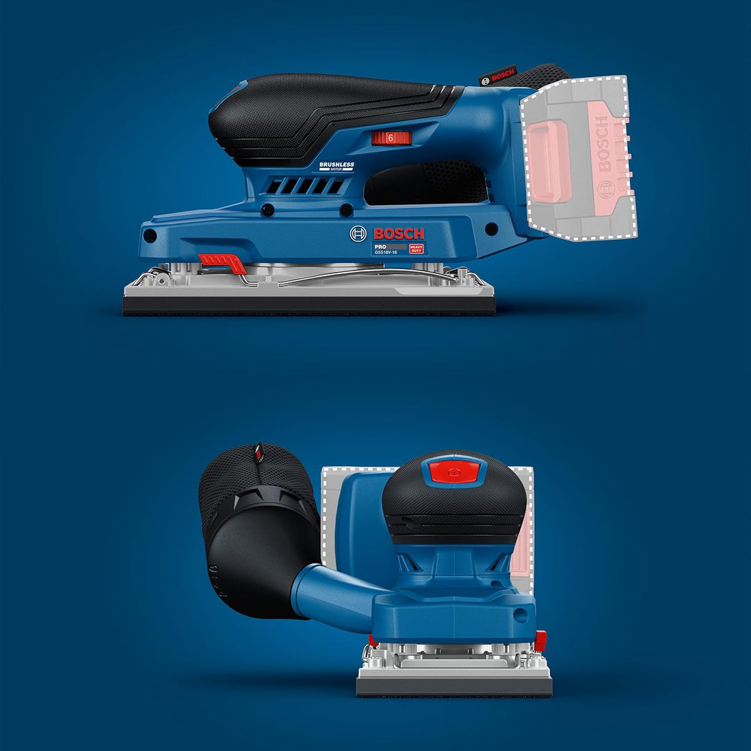 Bosch PRO 18V System Akku-Exzenterschleifer GSS18V-18 (inkl. Staubbeutel, Schleifblatt) Ohne Akku/La