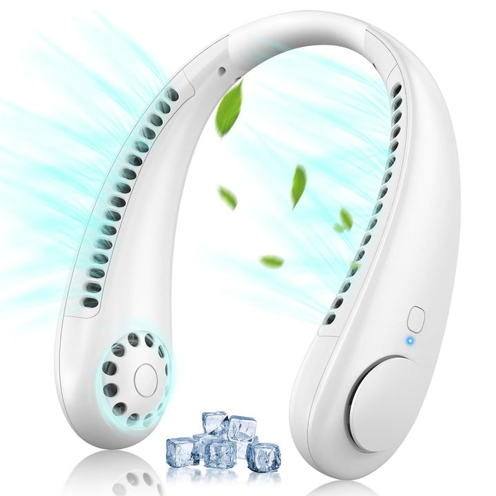 Timiyou Nackenventilator, Leise Halsventilatoren mit 360° Luftstrom, Hands Free Bladeless Fan, Tragb