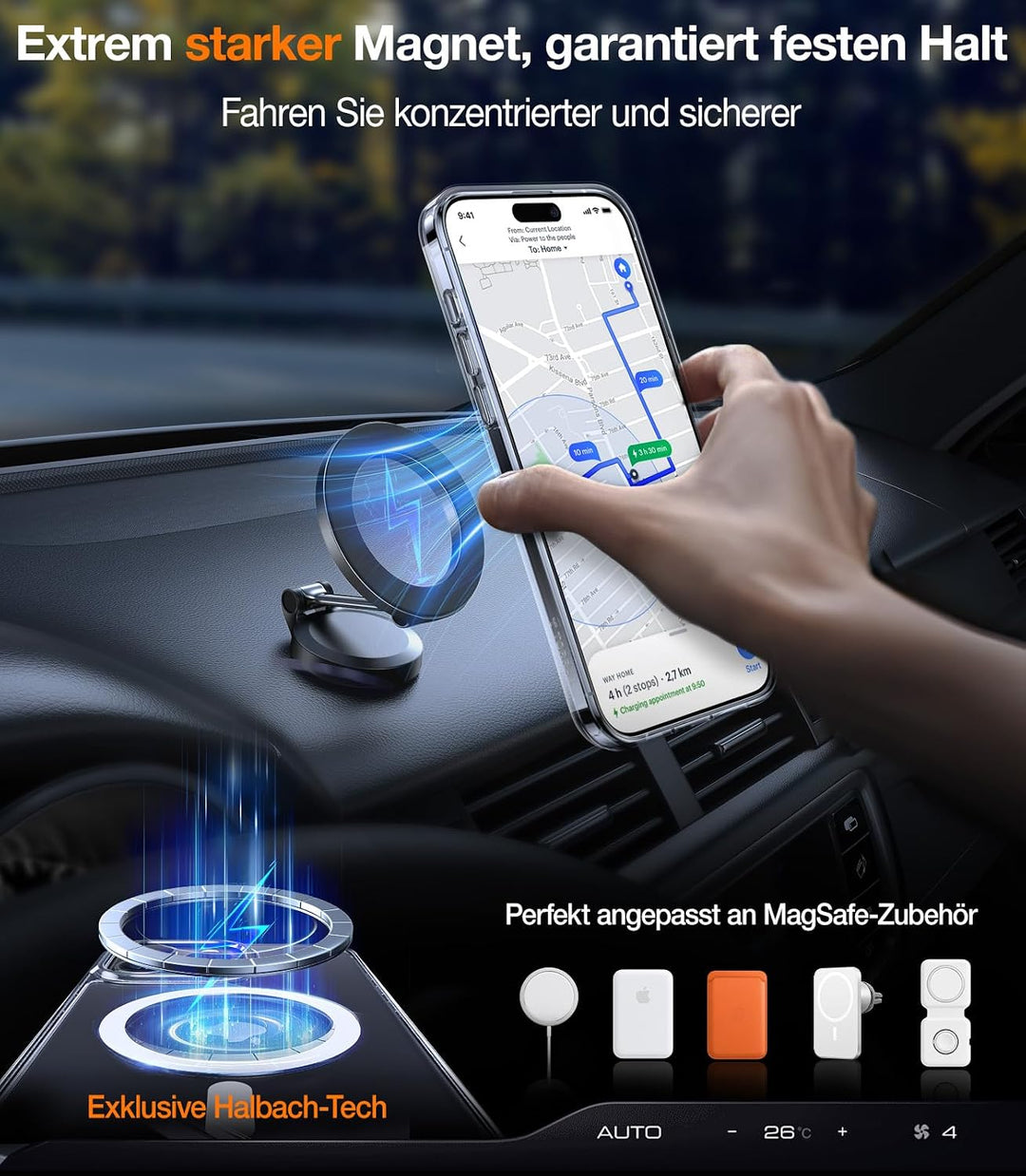 TORRAS Ostand L1 für iPhone 15 Pro Max Hülle mit Flügelständer Kompatibel mit MagSafe-Zubehör 3,66m