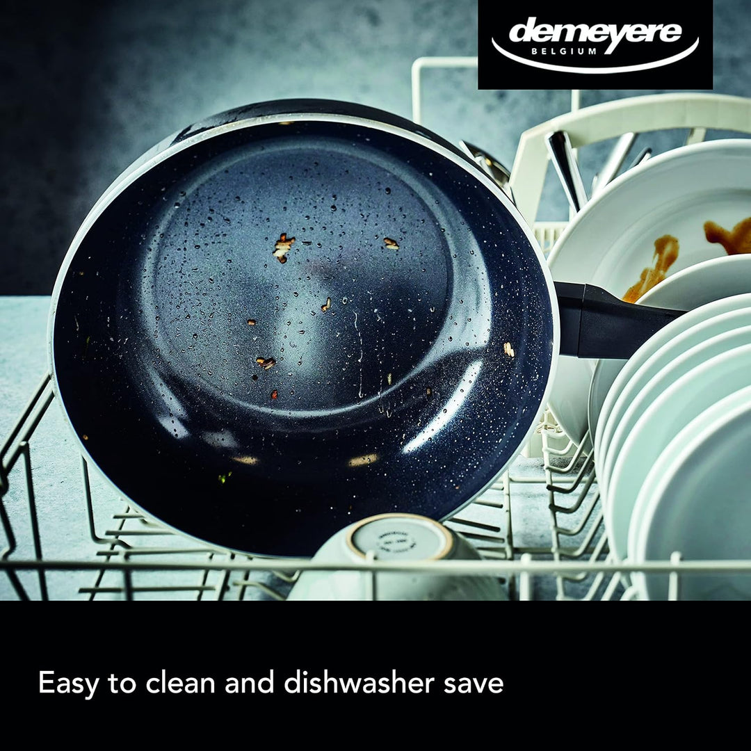 demeyere Alu Classico 3 Ceraforce® Wok fuer Induktion und alle anderen Herdarten, Wokpfanne mit kera
