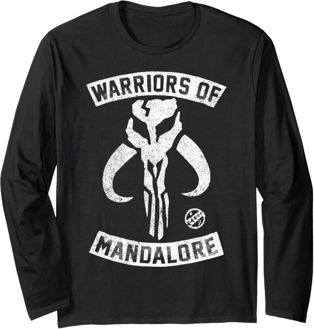Star Wars Warriors of Mandalore Clan Skull Logo Langarmshirt