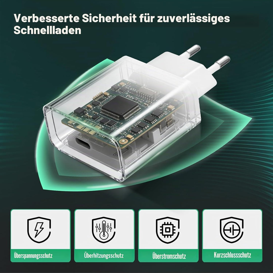 3 in 1 Ladegerät kompatibel für Apple Watch und iPhone USB C, 1.8M Ladekabel mit Magnet, 45W Schnell