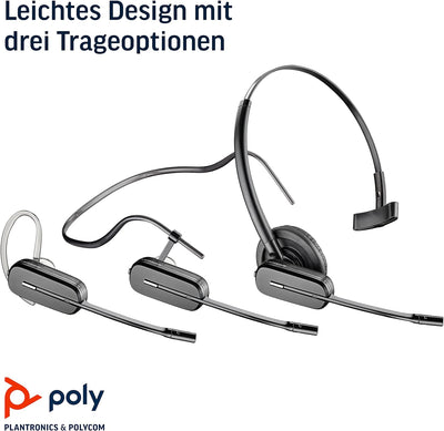 Plantronics CS540 Kabelloses DECT-Headset mit APS-11- Einohr (Mono), veränderbar (3 Tragevarianten)