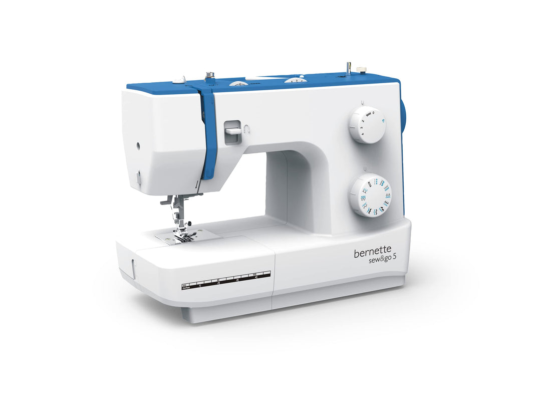 bernette sew&go 5 - Freiarm Nähmaschine, einfache Bedienung, Einfädelhilfe, Fadenabschneider, 23 Näh