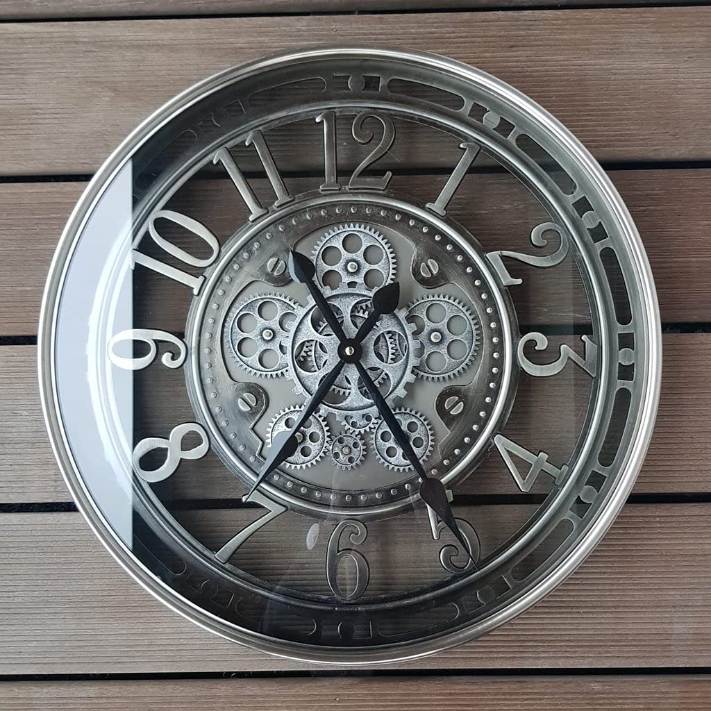 INFINITY TIME Moving Gear Wanduhr, modern, Vintage, rustikal, industriell, Steampunk, freiliegende U