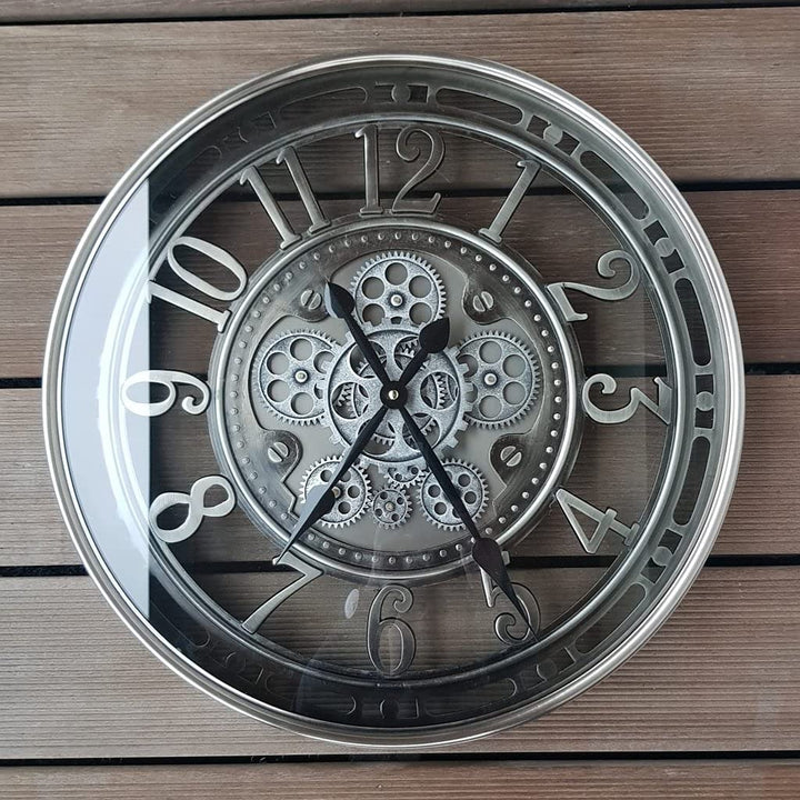 INFINITY TIME Moving Gear Wanduhr, modern, Vintage, rustikal, industriell, Steampunk, freiliegende U
