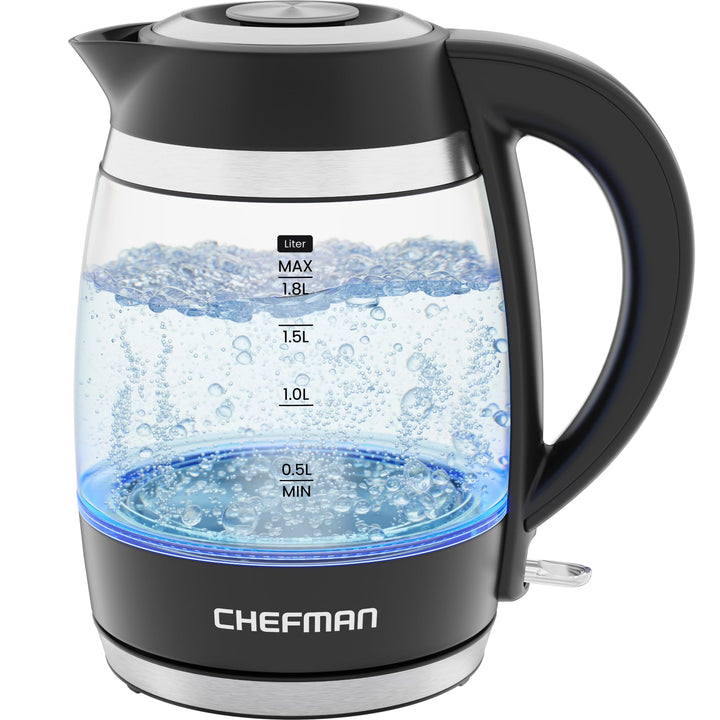 Chefman Elektrischer Wasserkocher, 1.8L 3000W, abnehmbarer Deckel, automatische Abschaltung, Trocken