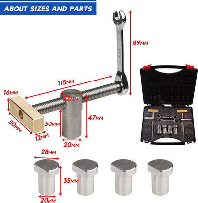 2pcs Tischklemmen (20mm), Schraubenschlüssel-Hundeklemmen-Holzbearbeitungswerkzeug mit 4 Bench Dogs,
