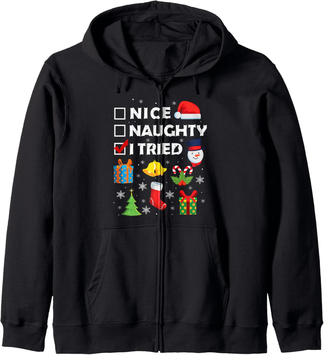 Funny Nice Naughty I Tried Christmas Pajama Xmas Boys Gift Kapuzenjacke