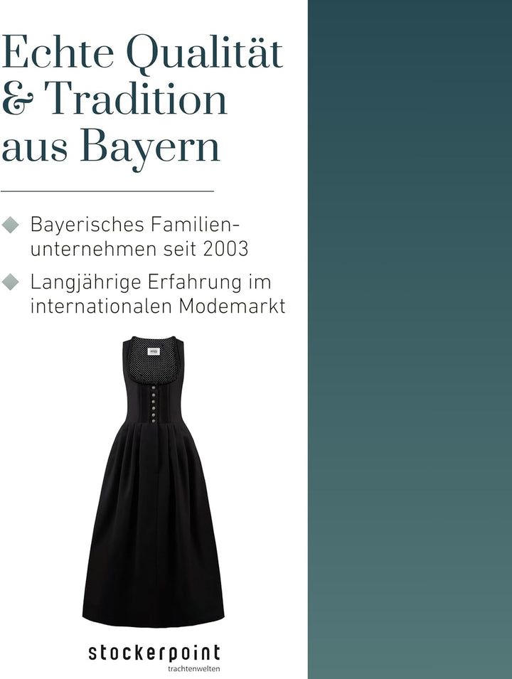 Stockerpoint Damen Zenta3 Maxi Dirndl ohne Schürze (1er Pack) 40 Schwarz, 40 Schwarz