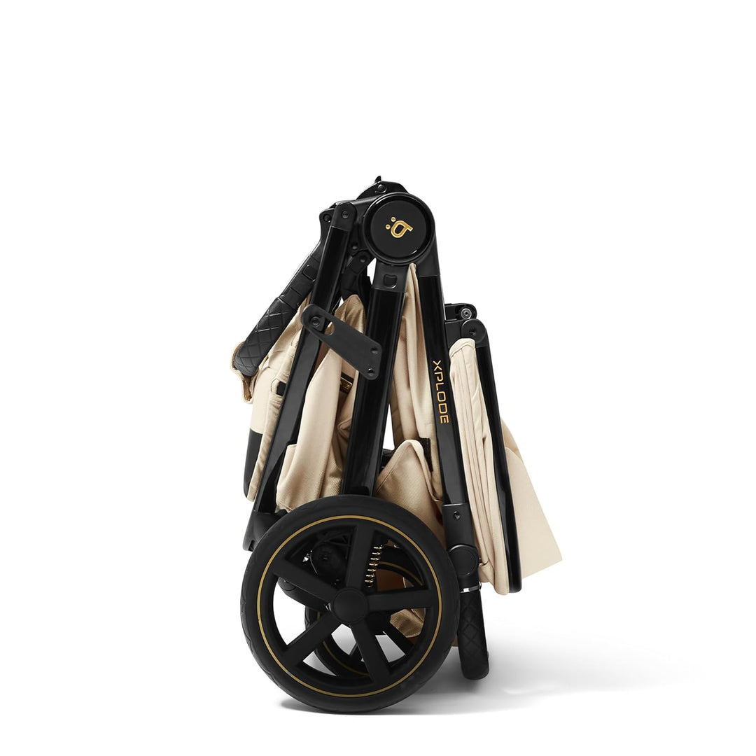 Xplode Chrome Kinderwagen bis 22 kg, isolierter Fusssack, Flaschenhalter, Regenschutz und Moskitonet