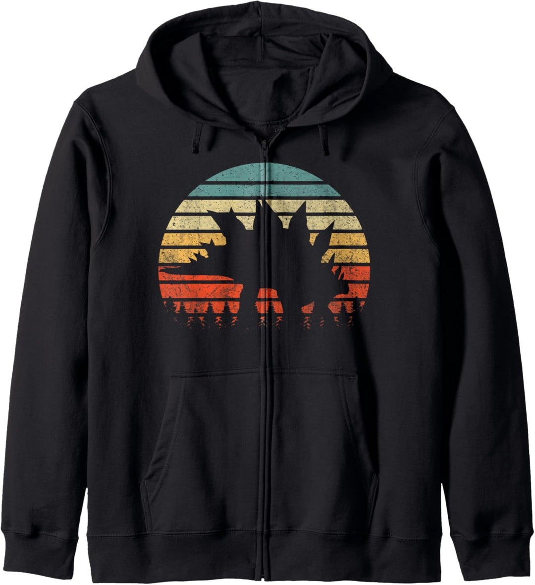 Vintage Stegosaurus Dinosaurus Sonnenuntergang Retro Kapuzenjacke