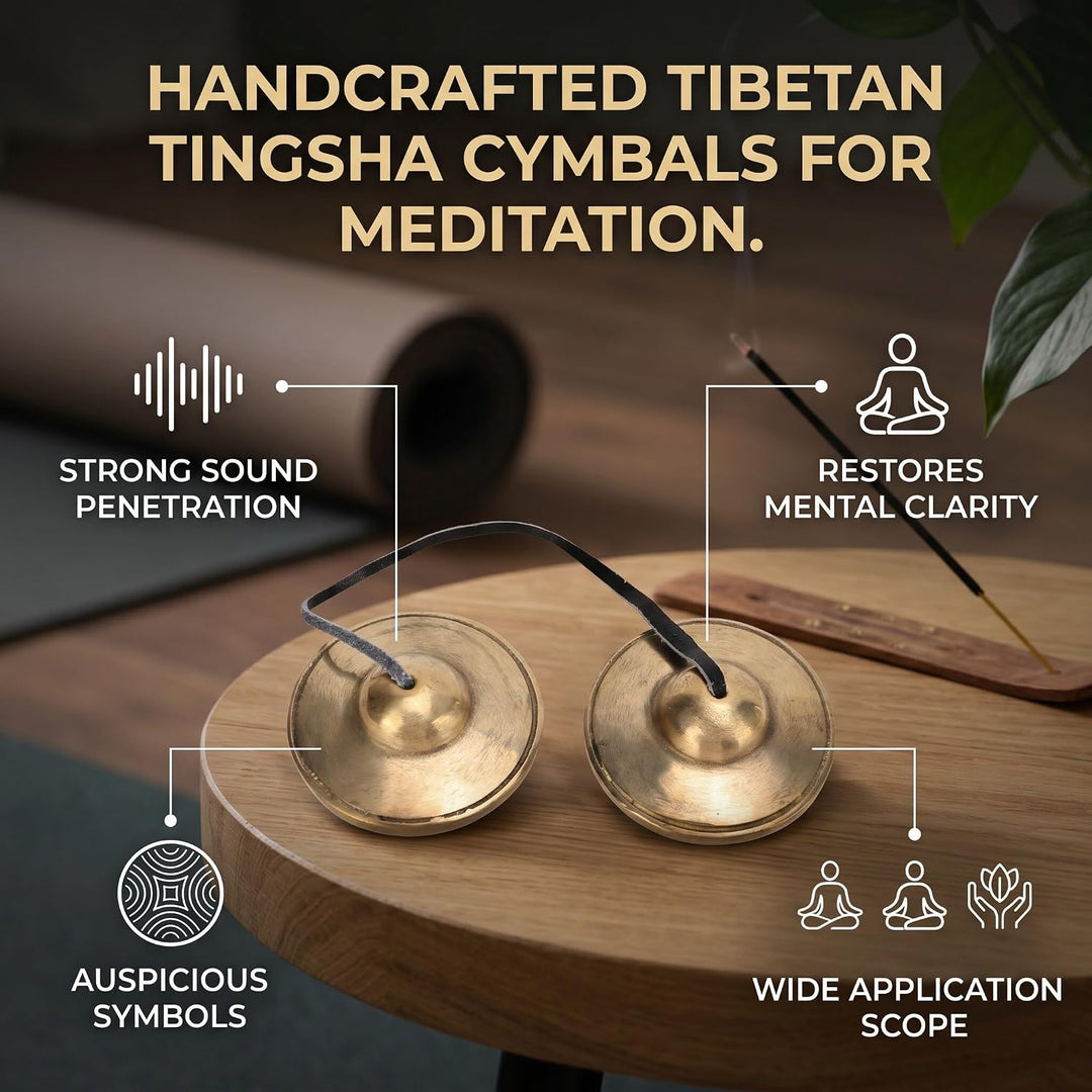 Tibetische Glocken Meditationsglocken Meditationsbecken Buddhistisches Schlaginstrument für Klanghei