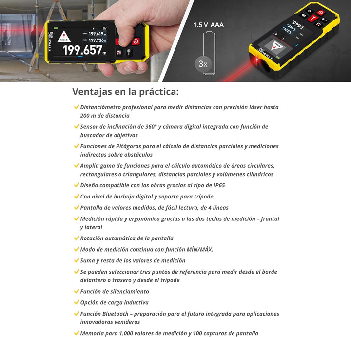 TROTEC Laser-Entfernungsmesser TD200 | Messgerät für professionelle Messanwendungen bis 200 m Reichw