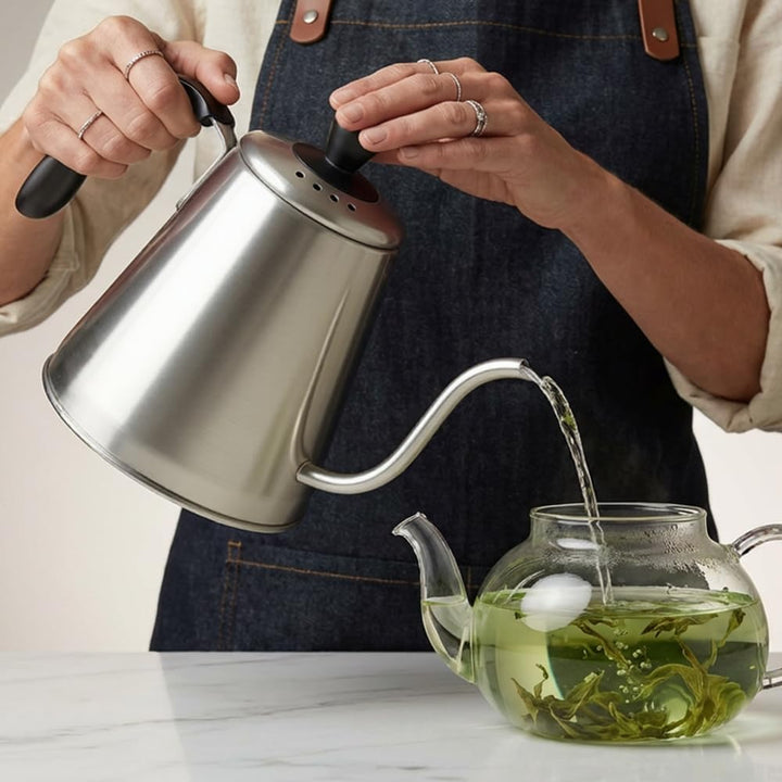 MAXWIN Pour Over Kaffee Wasserkocher 1L,Schwanenhals Langer Auslauf,Kaffeekocher Teekanne Kaffeekess