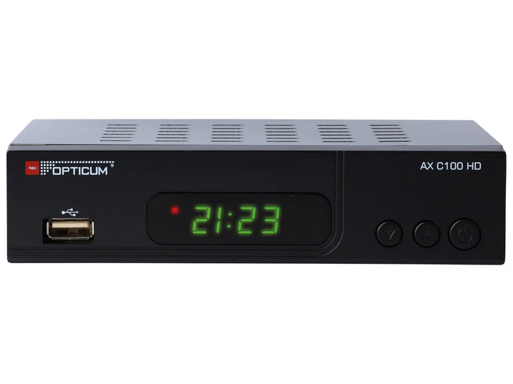 RED OPTICUM AX C100 HD Kabelreceiver I Digitaler Kabel-Receiver HD mit LED-Display - EPG - HDMI - US