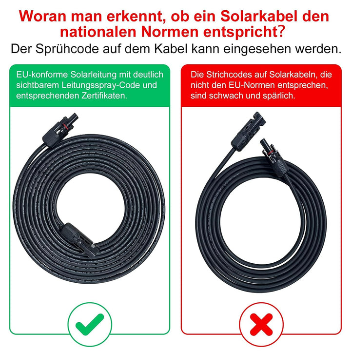 Solarkabel 4mm²/6mm², Solarkabel Verlängerung 1/2/3/5/10M, Solarkabel Verlängerungskabel(Rot/Schwarz