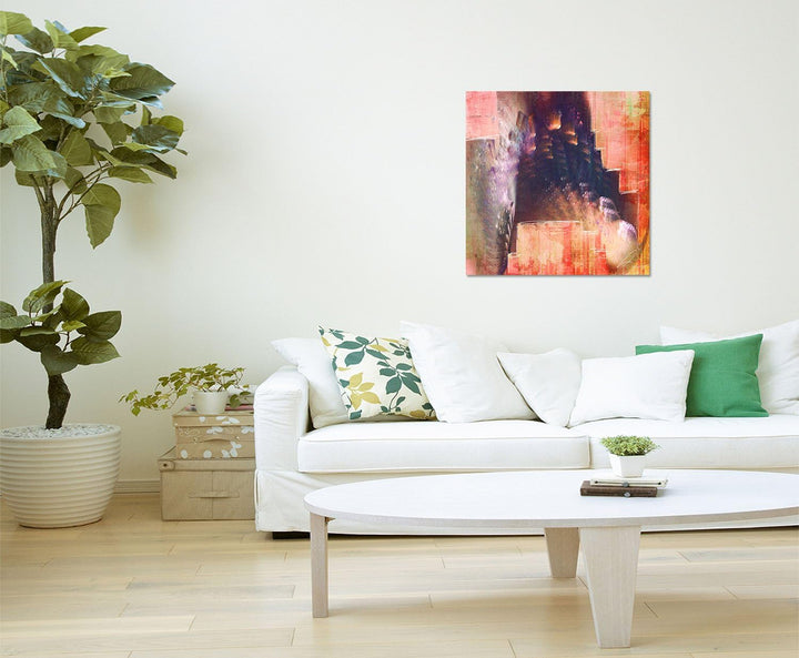 Paul Sinus Art Zynischer Schöngeist - Abstrakt322_60x60cm Bild auf Leinwand Abstraktes Motiv Pfau St