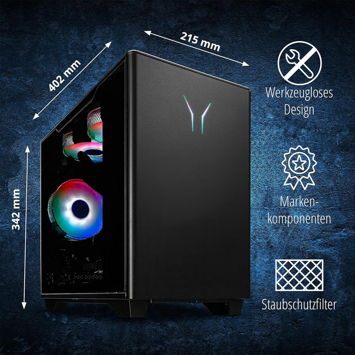 ERAZER Bandit P20 Gaming Desktop PC (Intel Core i5-12400, 16GB DDR4 RAM, Intel Arc A750 8GB GDDR6, 1