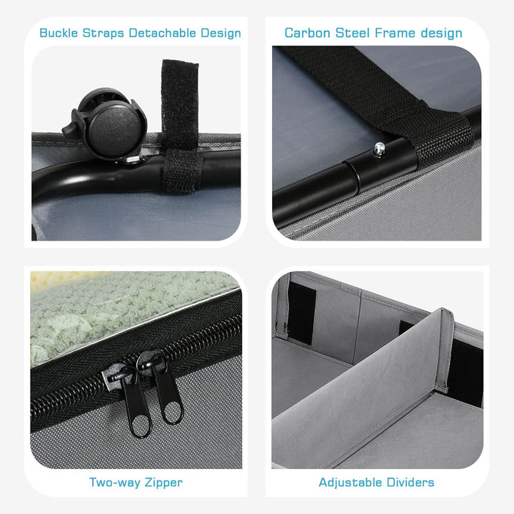 Xtsuen 2 Stück Unterbett Aufbewahrung, Unterbettkommode mit Rollen 360° Drehung and Metallrahmen, Fa