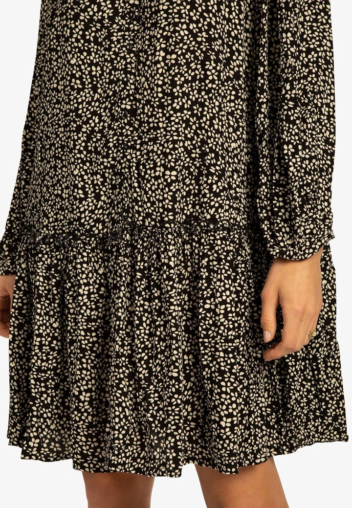 APART Fashion Damen Kleid, Schwarz-weiss, 36 EU