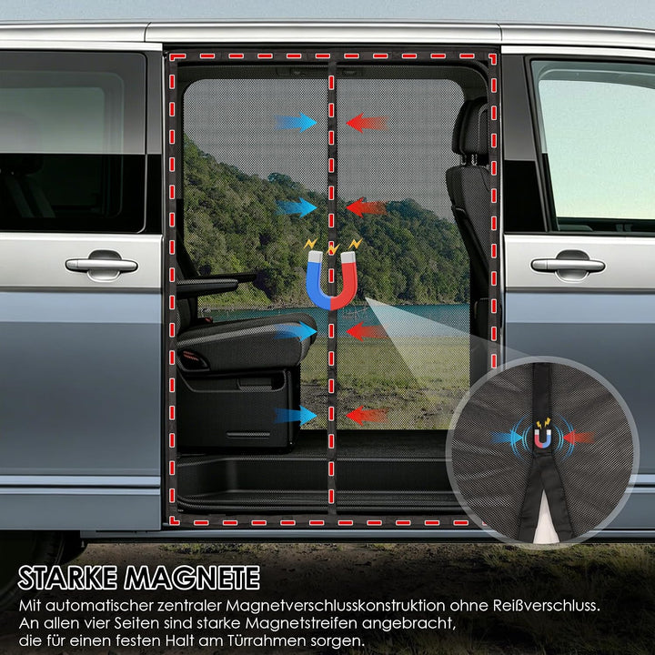 FIVAVA Magnetisches Moskitonetz für VW T5 T6 Seitentür