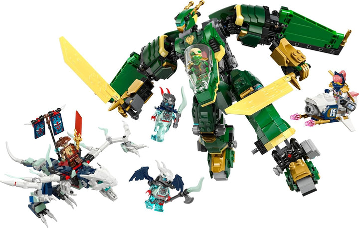 LEGO NINJAGO 2in1 Lloyds Jet-Mech - Spielzeug mit 5 Minifiguren, Drachen, Ausrüstung und fliegendem